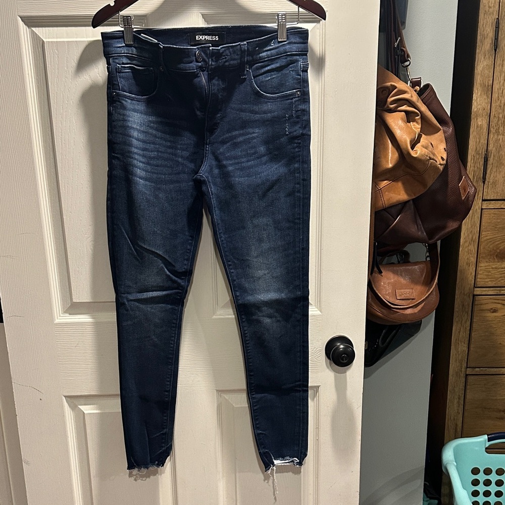 Express Women's Midnight Blue Skinny Jeans Stretch +
